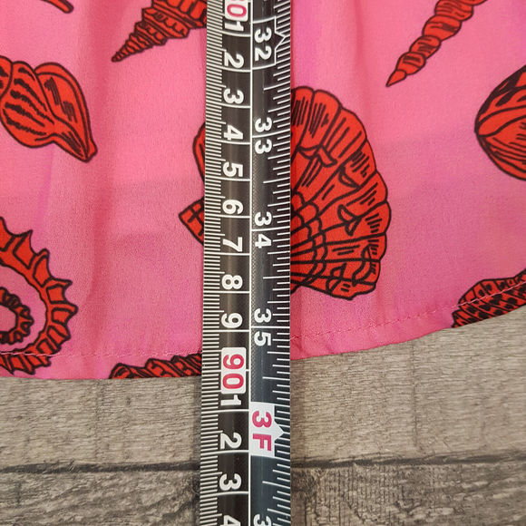 Twisted Wunder Pip Seashell Print Mini Dress UK 22 Pink Chiffon Funky Plus BNWT - Picture 11 of 13